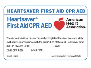 HEARTSAVER FIRST AID/ CPR/AED INSTRUCTOR E-CARDS(3 MINIMUM) $25 EACH